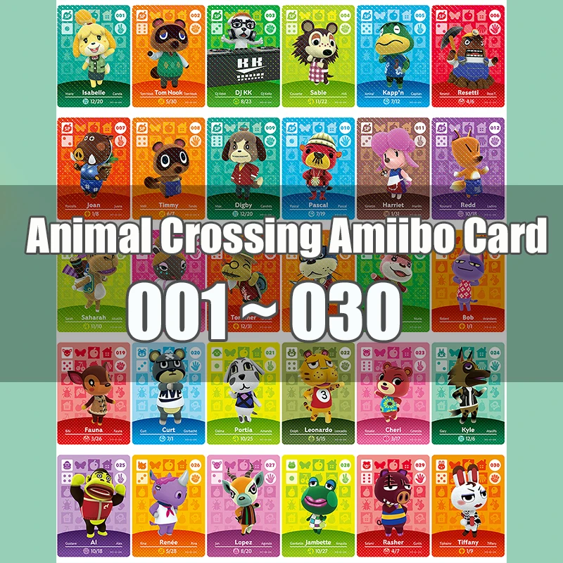 Animal Crossing Amiibo Card New Horizons Game Series 1 Nfc 001 до 030 работает для NS Games Быстрая доставка|Карты