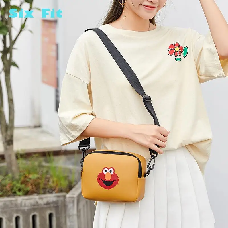 

2021 New Cartoon Sesame Street Girls Women Handbag Messenger Bag Soft Pu Shoulder Bag Ladies Crossbody Bags Female Bolsas Sac
