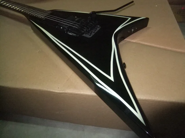 Free Shipping New Arrival 6 string Electric Guitar Espflying guitar Special Inlay In Black 110310 | Спорт и развлечения