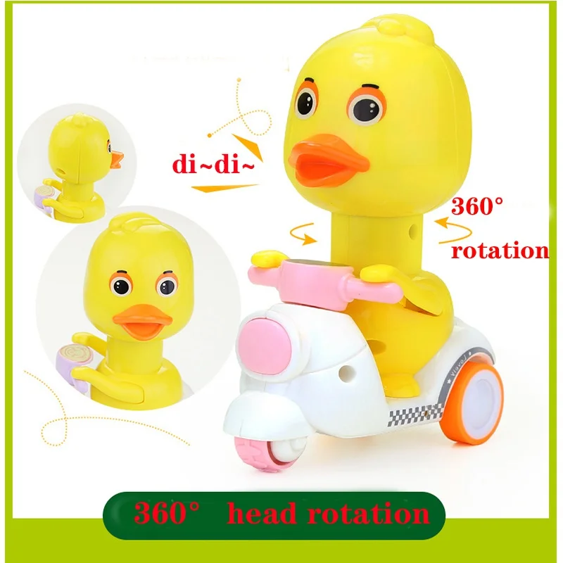 

No need battery press then return cart little yellow duck motorcycle inertia pressure cute duck press duck toy