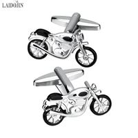 laidojin novelty motorcycle cufflinks for mens high qualityshirt cuff buttons enamel cufflink brand jewelry wedding groom gift