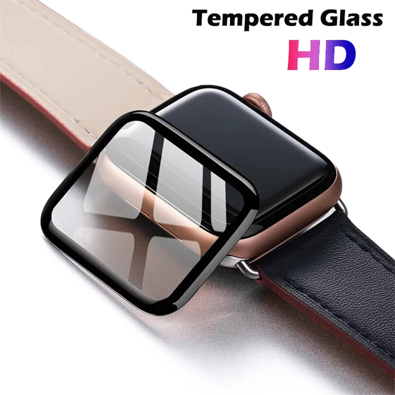 

40mm 44mm Protector Cover for Apple Watch 6 5 Band 3D Full Screen Case Series 6 SE 5 4 PET & PMMA For iwatch 6 3 2 1 38mm 42mm
