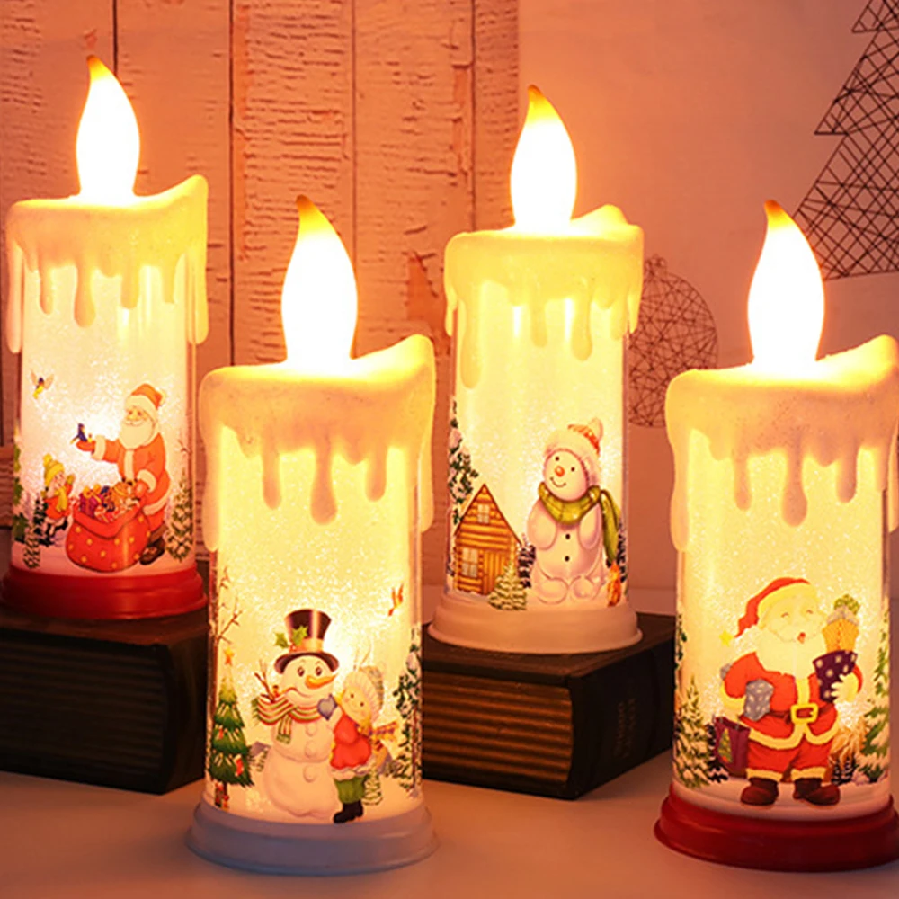 

Christmas LED Candle Light Multi-Color Simulated Flame LED Birthday Candle Lamps Xmas Ornament Navidad Party Home Night Light