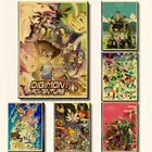 Японское классическое аниме Digimon Приключения крафт-бумага плакат печать искусство подарок HD дом бар гостиная Настенный декор картины