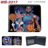 space jam folded coin purse card holder travel pu leather bank student id card wallet holder 604