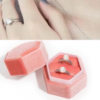 ring holder hexagon satin cloth edges convenient wrinkle free soft luster jewelry box organizer