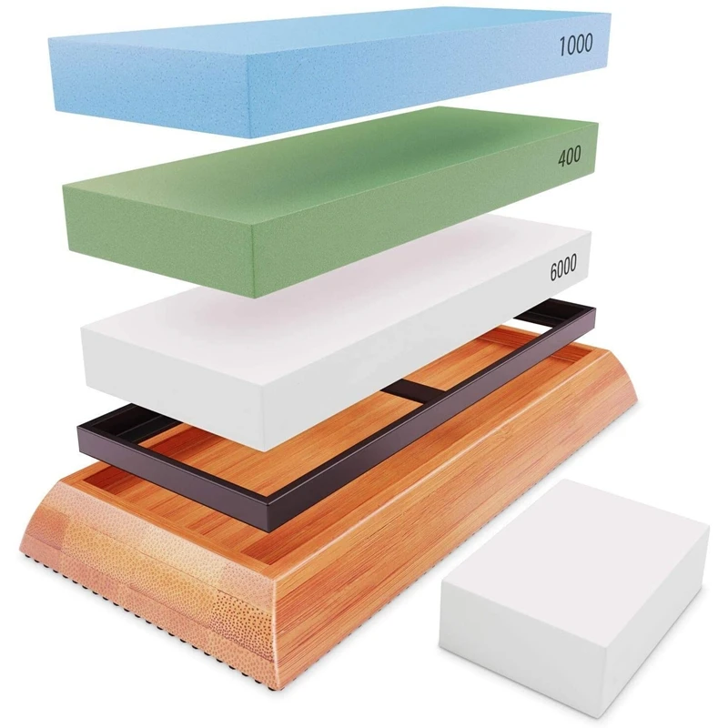 

Новый Премиум Экстра большой набор точильных камней-точильный брус для ножей-крупа 400/1000/6000 Waterstone & уплотнительный камень-Kitc