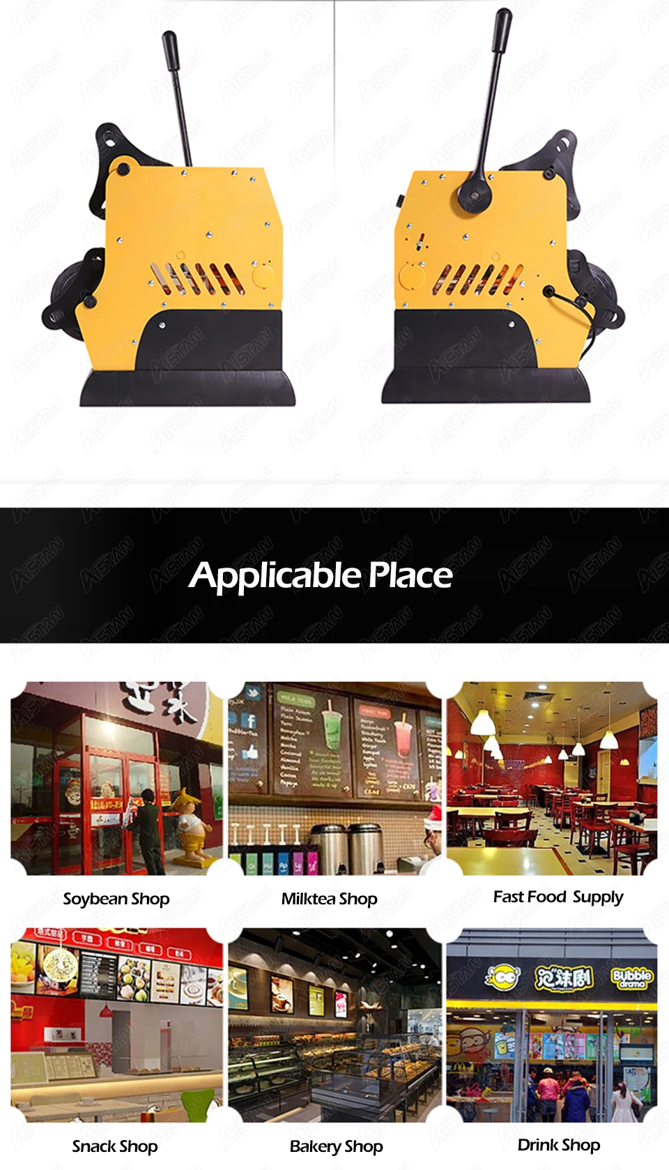 

TD3 Counter Top Electric Semi-automatic Bubble Tea Cups Sealers Drink Cup Sealing Machine for films 90mm 95mm PP Paper Material