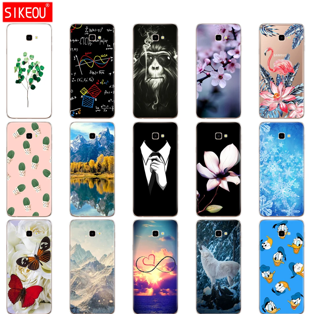 Силиконовый чехол для Samsung J4 Plus мягкий из ТПУ с принтом на задней панели Prime sm j415