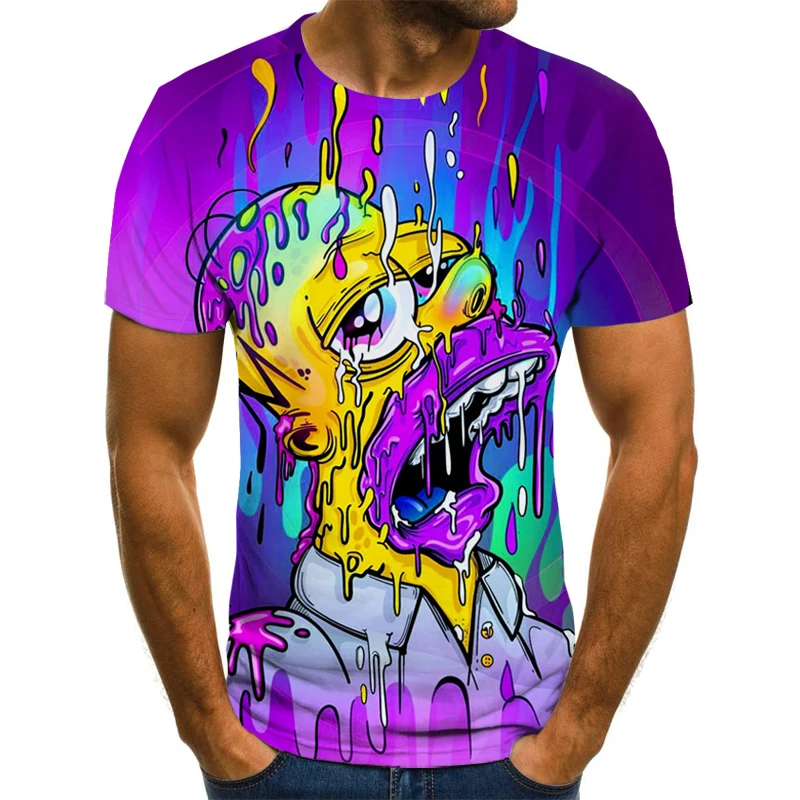 

Summer new youth printing 3D printing T-shirt fun animation fashion casual clothing 3DT shirt Harajuku men's and women's T-shirt