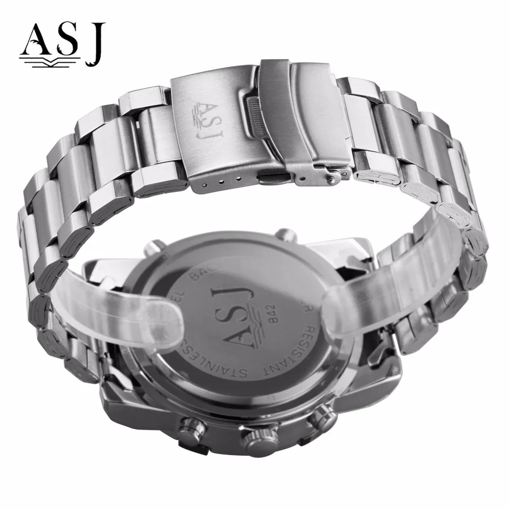 Men Sport Watches ASJ Watch 50m Waterproof Clock Army Stainless Steel Digital Male Outdoor Swim Military Relogio |