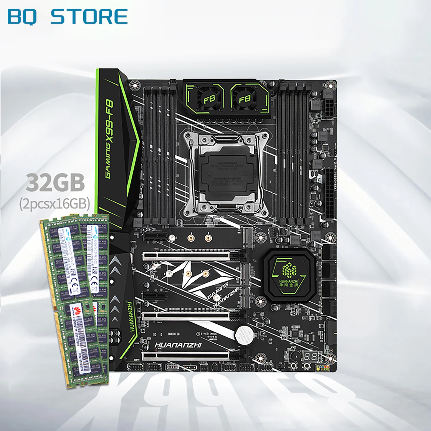 HUANANZHI X99 F8 материнская плата XEON E5 LGA2011 3 все серии утверждены с 2*16G DDR4 rec памяти