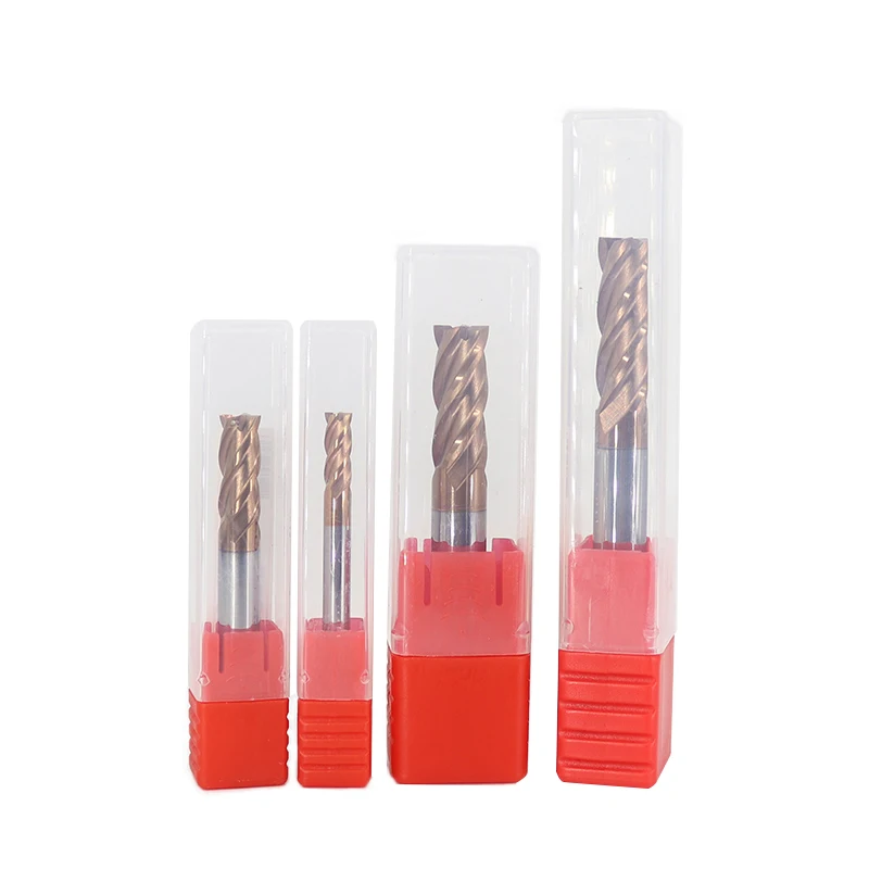 

Tungsten Steel Cutting HRC60 4 Flute Milling Cutters CNC Machine Tools End Mill Aluminium Copper Metal Alloy Cutting Processing