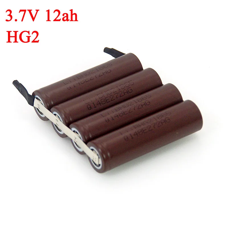 Новый 3 7 V 1S 6000mAh 12000mAh HG2 литиевый аккумулятор рыболовный Bluetooth динамик 4 2 пайка