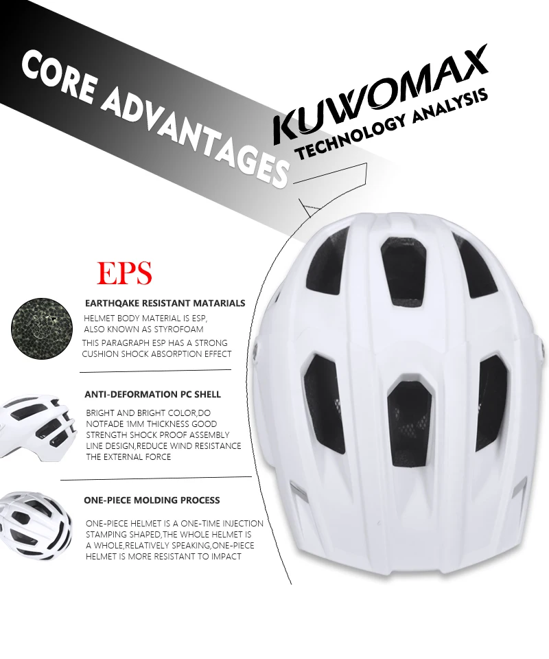 Велосипедный шлем KUWOMAX для мужчин и женщин цельнолитой горных дорожных