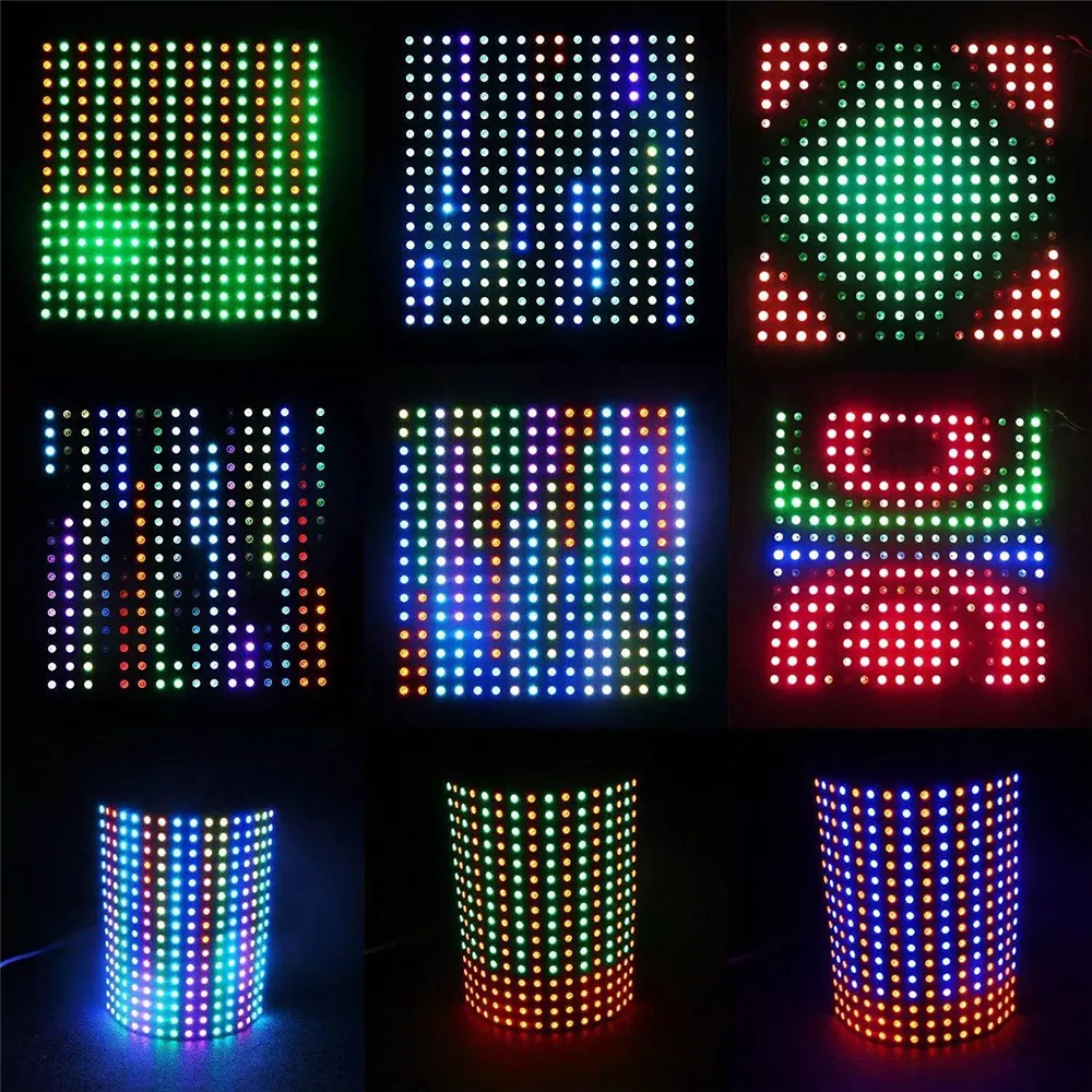 1 шт. 16x16 пикселей WS2812B светодиодный чип радиатора цифровая индивидуально