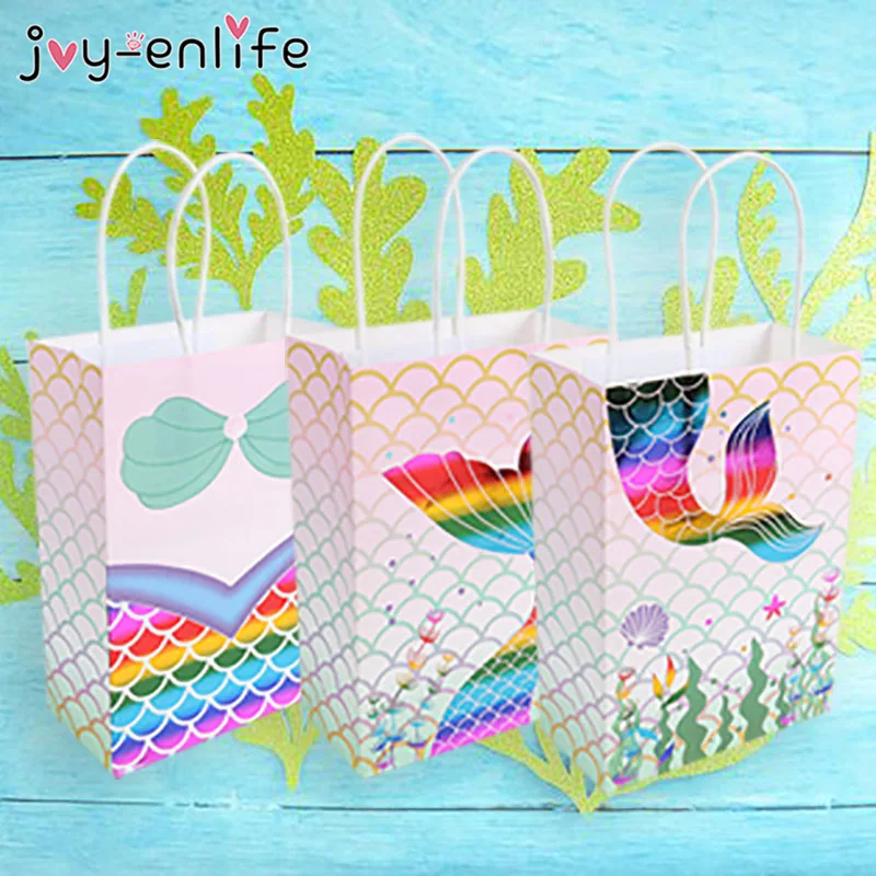 3 шт. блестящие бумажные пакеты с русалочкой большая сумка коробка конфет