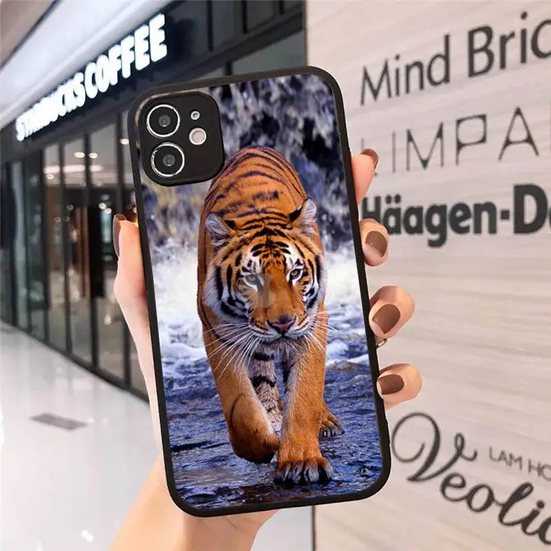 

Tiger ferocious king of the forest Phone Case matte transparent For iphone 7 8 11 12 plus mini x xs xr pro max cover