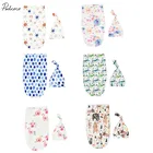 Постельное белье для младенцев, Пеленальный мешок для новорожденных, пеленка-кокон, спальный мешок для младенцев с подходящей шапочкой с узлом сверху, 2020