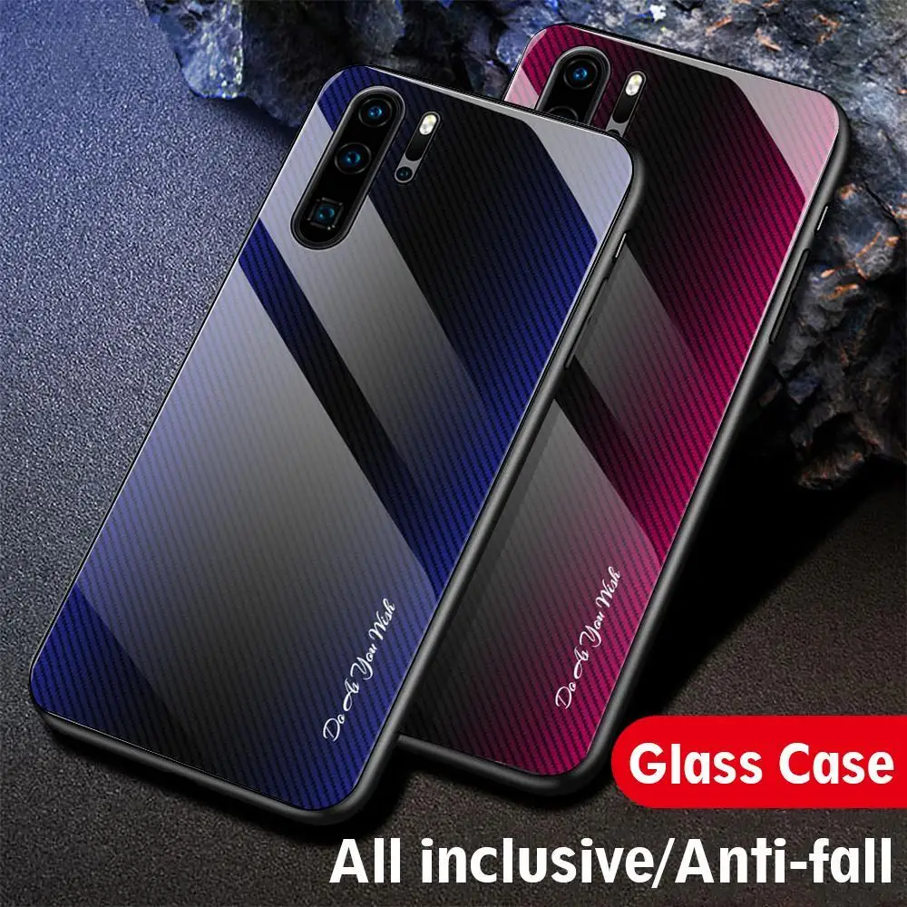 Чехол из закаленного стекла для Honor 20 Pro градиентный цвет глянцевая гладкая