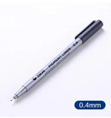 0.4mm 1 шт. пигментный лайнер Pigma Micron чернила маркер ручка Sakura Fineliner набор кисть чернила Маркер эскизы ручки черные маркеры наконечник для искусства - Цвет: 0.4mm