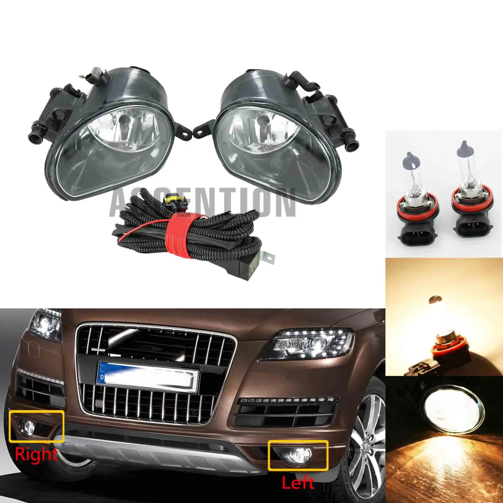 Автомобисветильник РА для Audi Q7 2010 2011 2012 2013 2014 2015 новый передний галогенный бампер