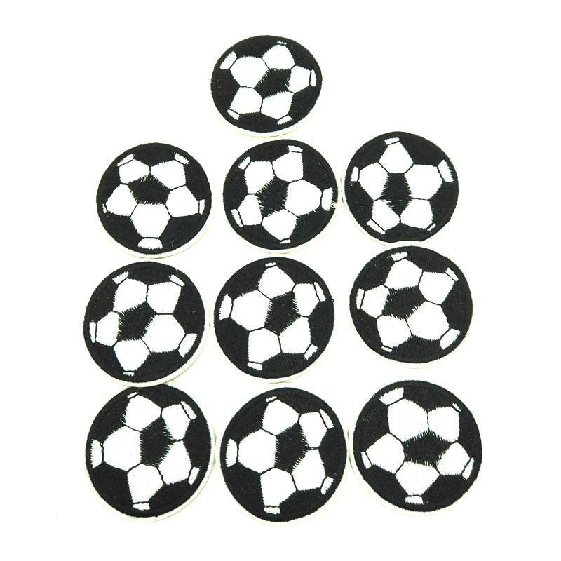 10 шт. вышивка в виде футбольного мяча Симпатичные нашивки для одежды железные