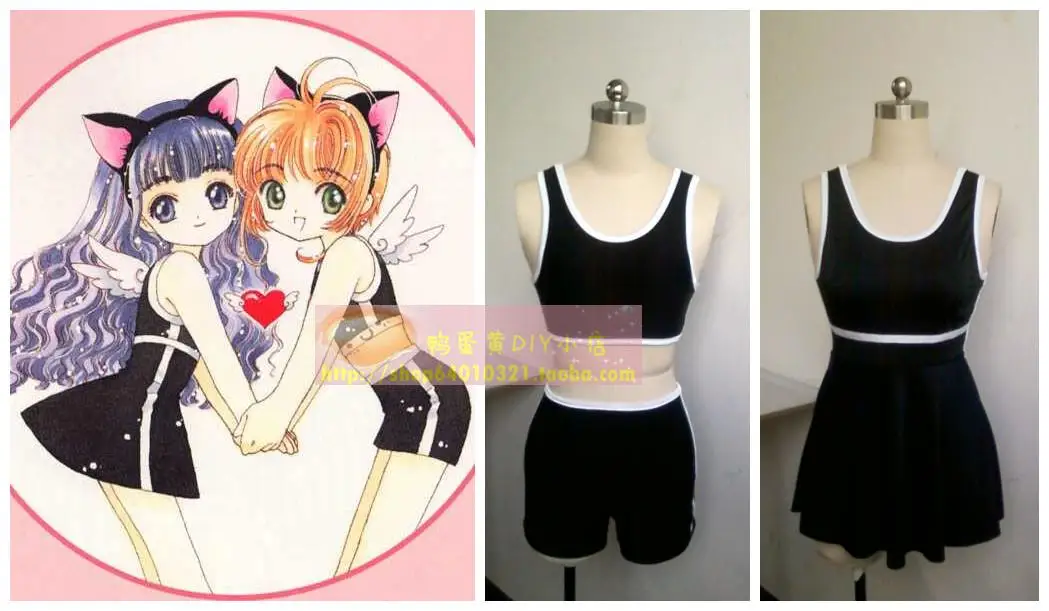 

Аниме Card Captor SAKURA КИНОМОТО Сакура DAIDOUJI Томойо Косплэй костюм Косплэй бикини купальник под заказ Косплэй парик для лета
