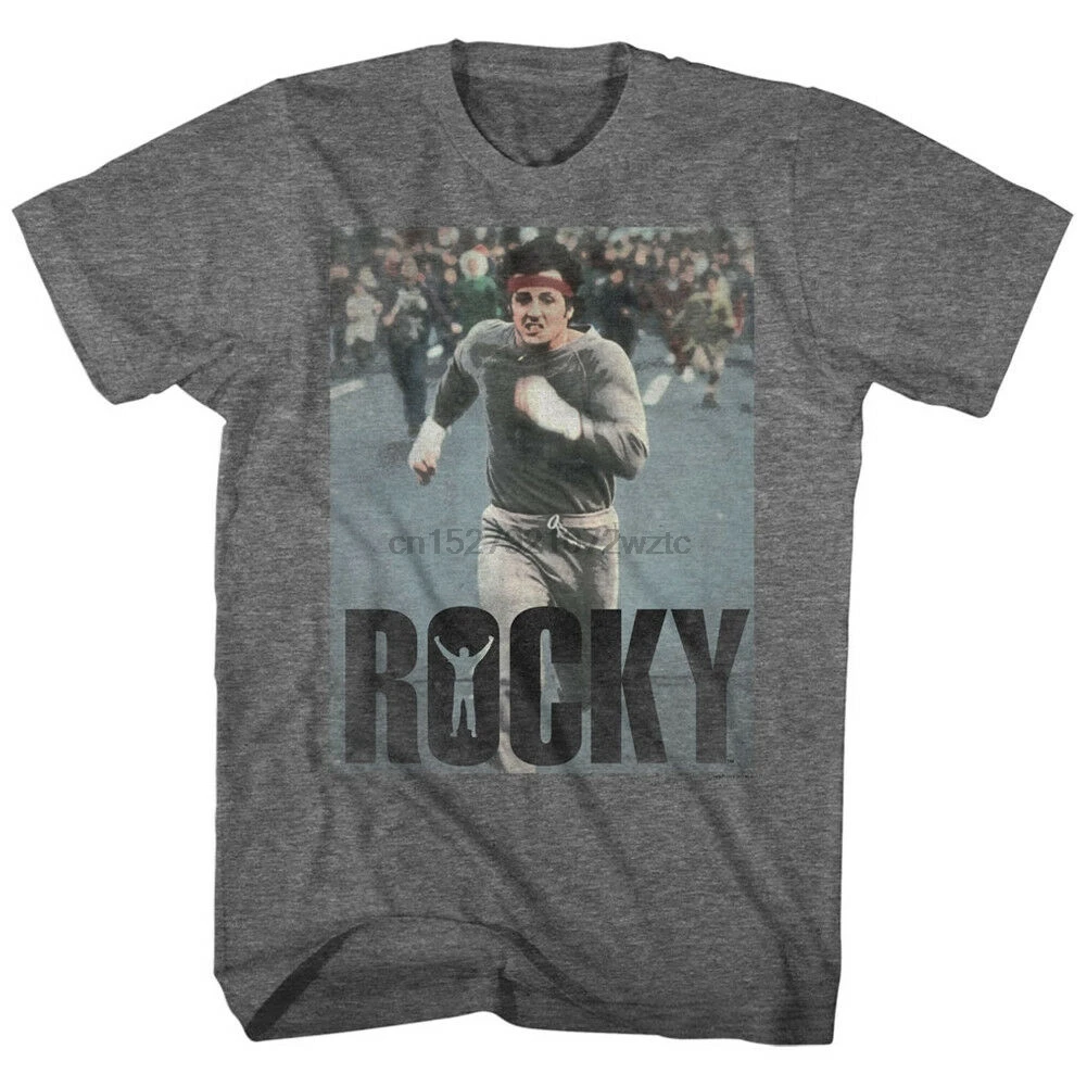 

New Rocky Balboa Mens Official T Shirt A Run Graphite Heather Sizes Sm - 5Xl(1)