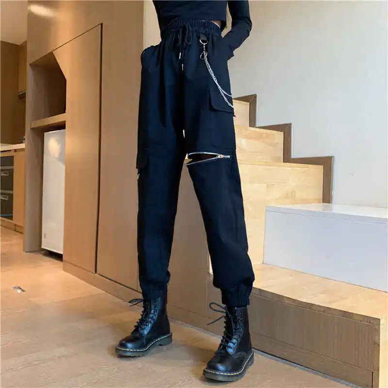 

Cargo Pants Women Spring and Autumn New Korean Style High Waist Pants Slim Hip Hop Casual Women Pants