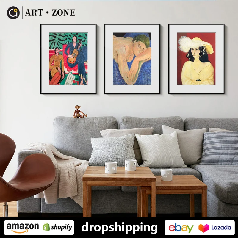 

Abstract Character Artist Matisse posters prints canvas paintings wall art for living room decor for bedroom aesthetic Artwork