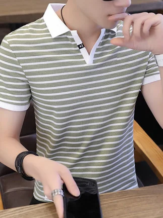 

Summer men's business casual short sleeve t-shirt 3555