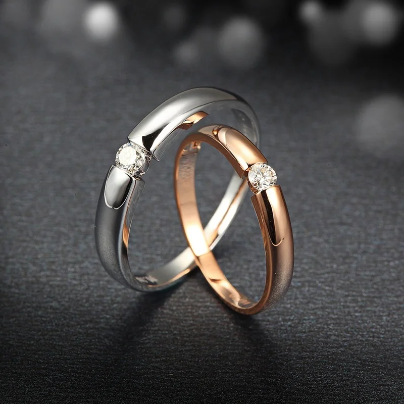 

Fashion Stainless Steel Couple Ring Micro-set Zircon Ring Simple Titanium Steel Rings for Women Rings for Women Mens Rings