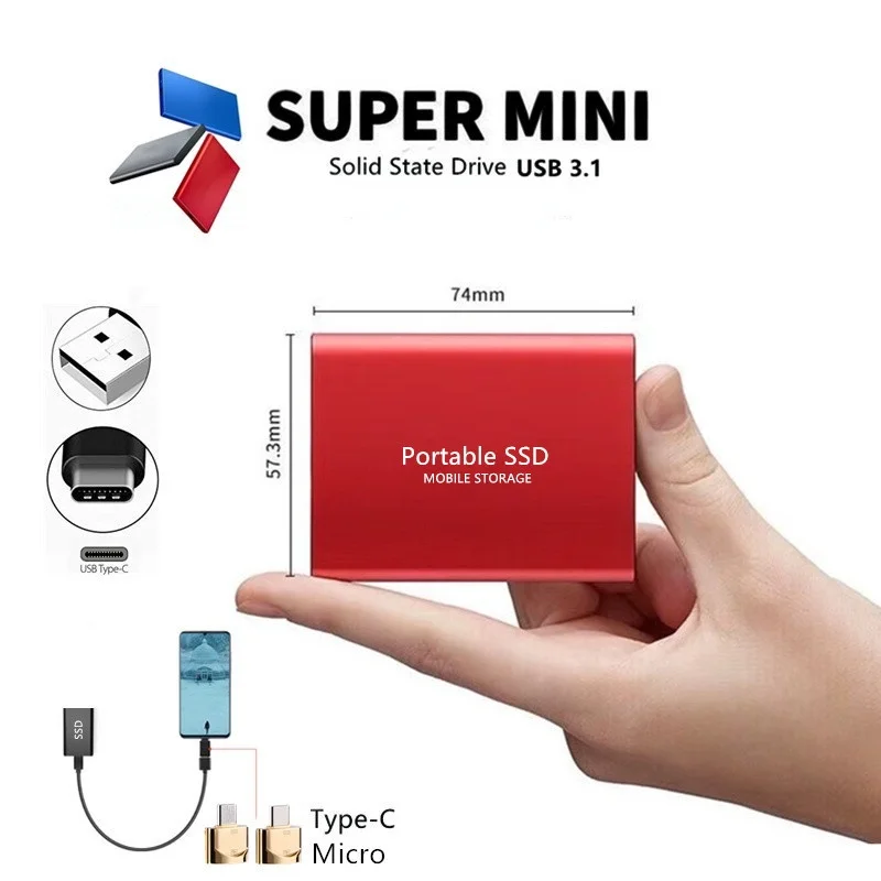 usb 3 1 8tb ssd external moblie hard drive portable high speed hard disk for desktop mobile laptop computer storage memory stick free global shipping