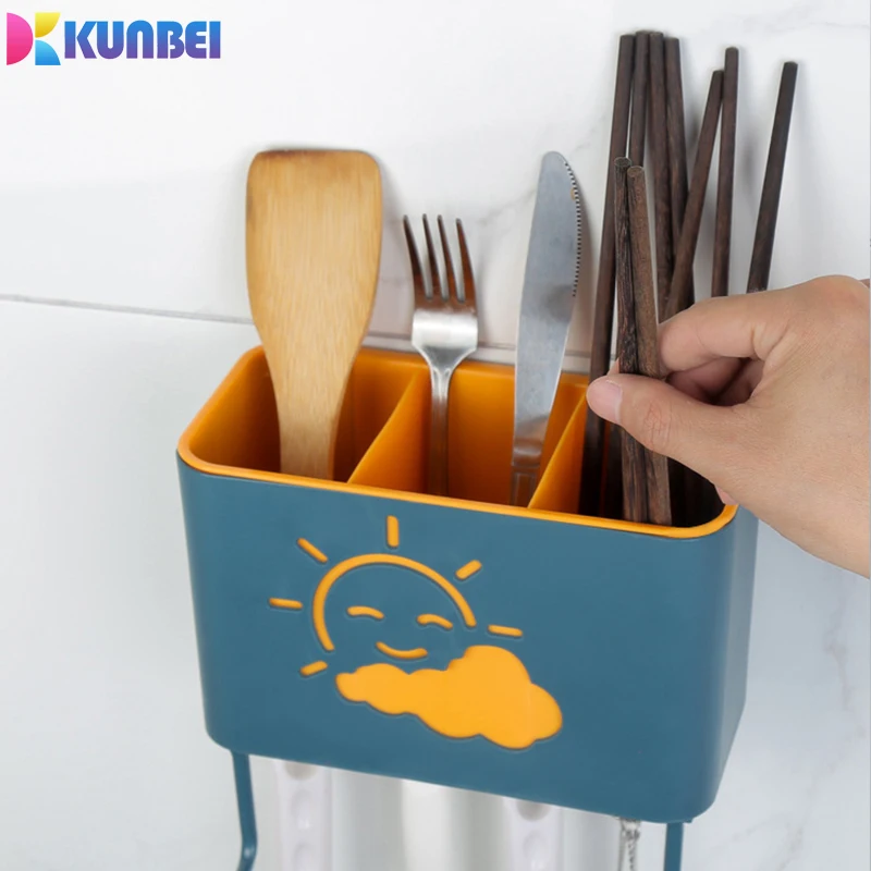 

Kunbei Double-layer multifunctional kitchen utensils, tableware storage basket, spoon holder, chopstick holder with drain board