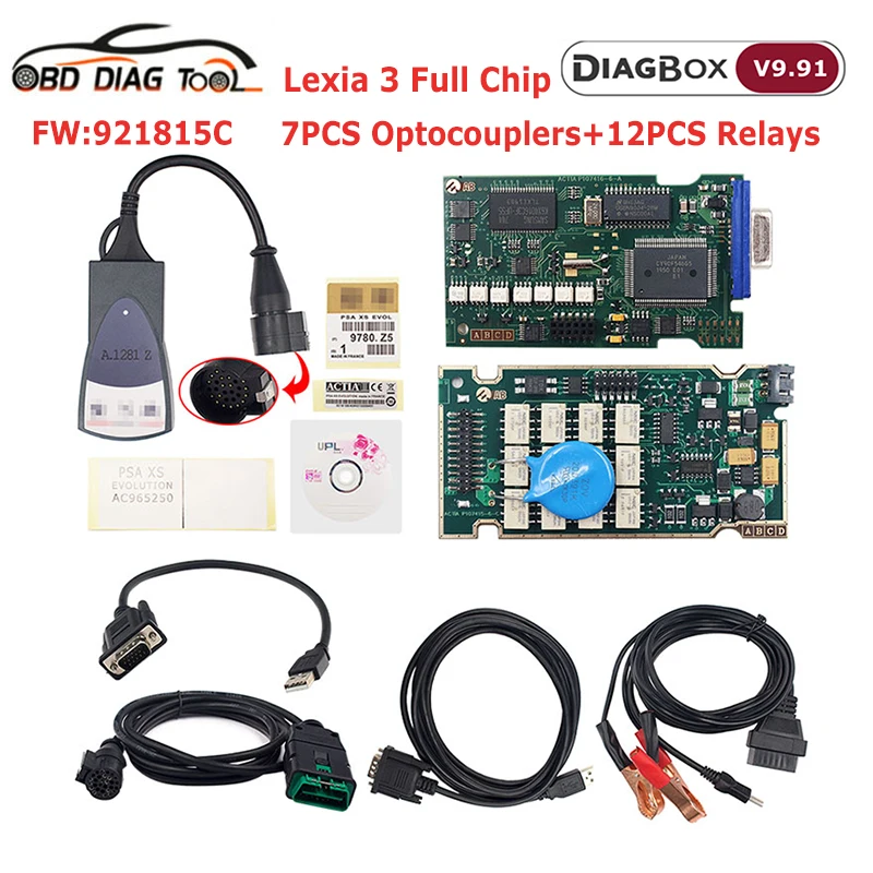 Диагностический сканер Golden Lexia 3 полный чип Diagbox V9.91 PP2000 для Citroen/Peugeot Lexia-3 FW 921815C OBD2