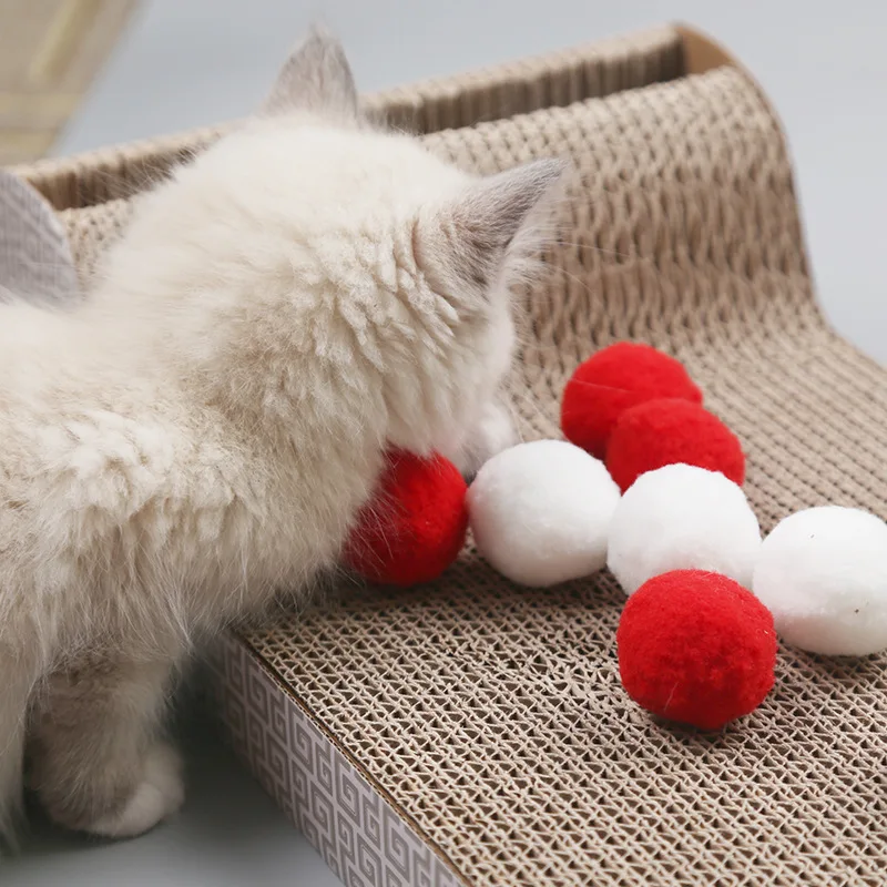 Красочный надувной игрушка для кошки в виде шара ручной работы плюшевый белый