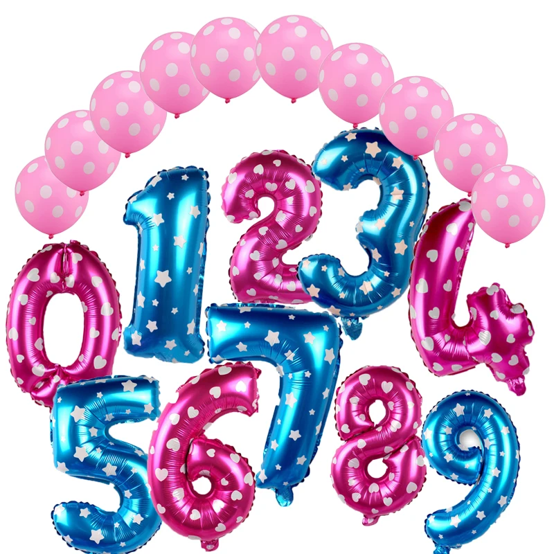 16 32 дюймов цифровой воздушный шарик из алюминиевой фольги шар 012345 шары для