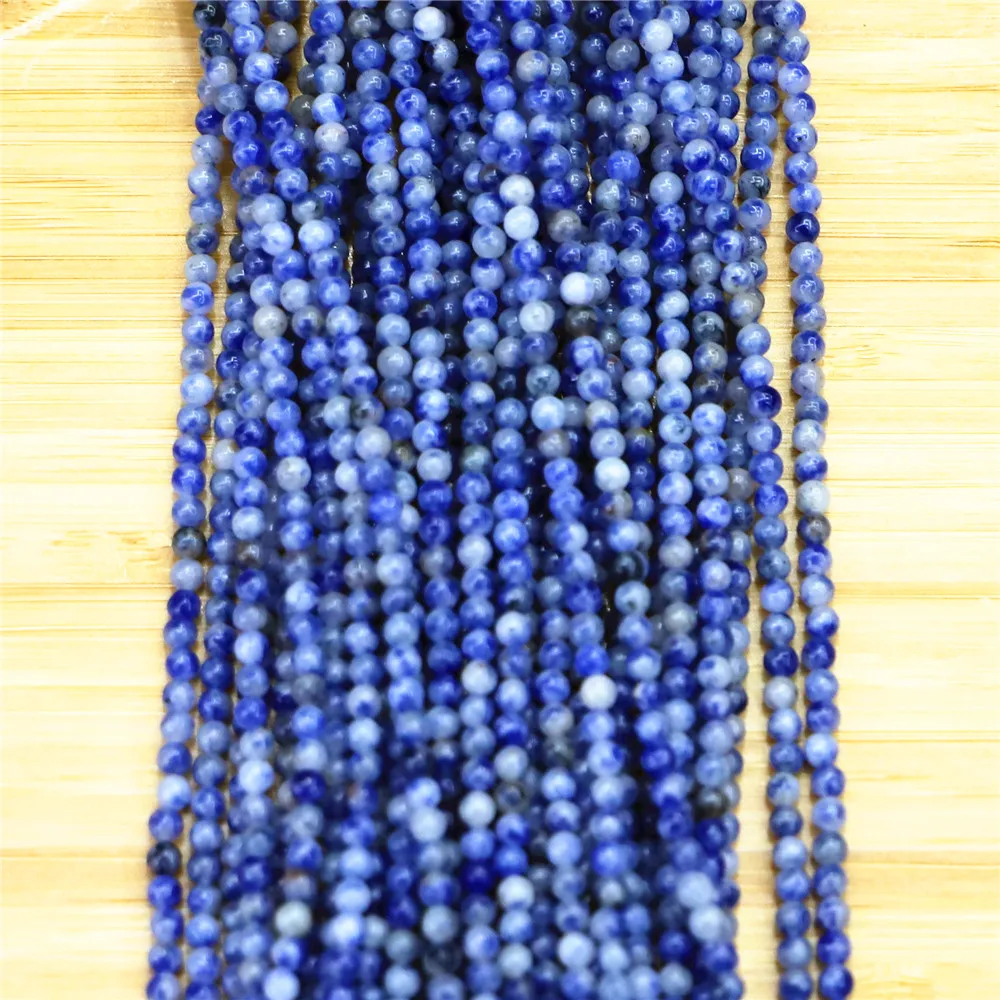 

Wholesale 710pcs White Dot Blue-vein Sodalite Natural Stone Beads For Jewelry Making For Beadworke Diy Bracelet Necklace 3mm