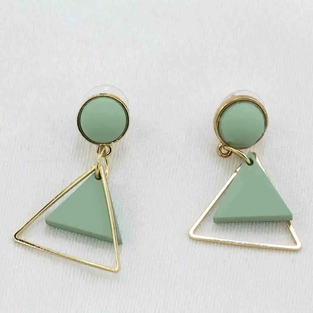 

2021 South Korea Fashion Geometric Stud Earrings Lady Temperament Long Jewelry Accessories