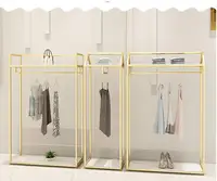 Golden women's clothing store wall shelf clothing store display stand floor hanger shop decoration design clothing rack