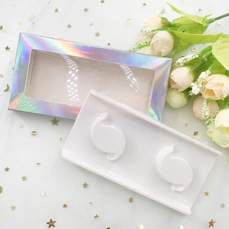 Голографическая бумажная коробка для ресниц 25 мм 2 пары в упаковке на