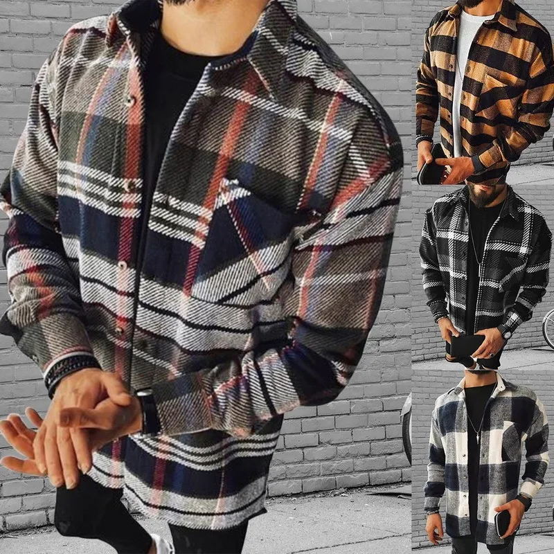 

2021 Men's Fashion Spring Plaid Casual Flannel Shirts Man Long Sleeve Soft Comfort Slim Fit Styles Men Jacket Cardigan Shirt