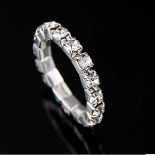 Модные вечерние классические ювелирные изделия Anillos, потрясающие многорядные растягивающиеся кольца с бриллиантами для женщин - Цвет основного камня: 1row
