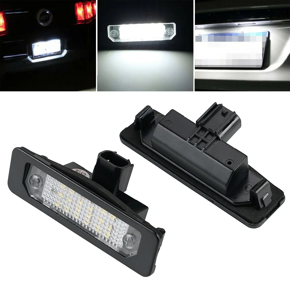 

2 Pcs For Ford Mustang 2010-2014 Focus Taurus Flex Fusion Mercury Sable 2008 Milan LED Car Number License Plate Light Lamp Luces