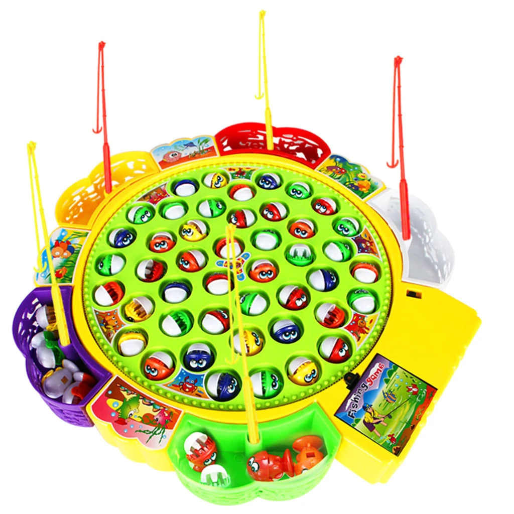 

Fishing Game Set Electric Rotating Fishing Board 45 Fishes Gift Baby Games