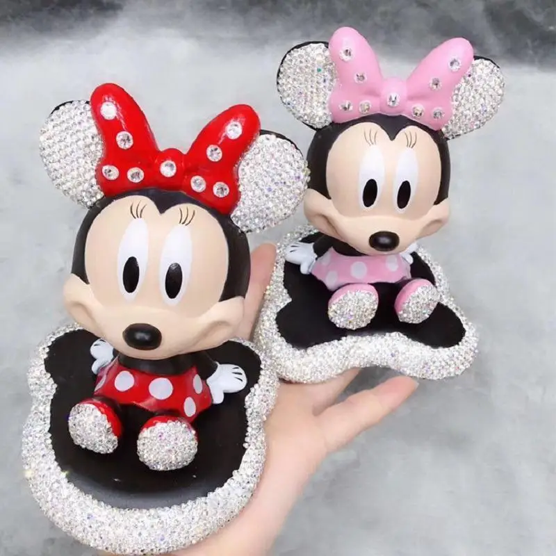 

Hot-selling Disney Kawaii Mickey Minnie Car Accessories Shake Head Doll Cartoon Diamond Ornaments Creative Diamond Toys Gifts