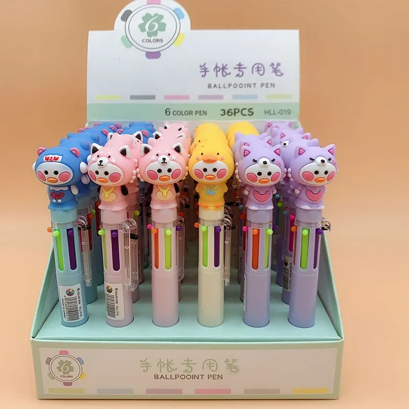 

36 pcs/lot Cartoon Animal Paradise 6 Colors Ballpoint Pen Cute Roller Ball pens School Office Writing Supplies Stationery Gift