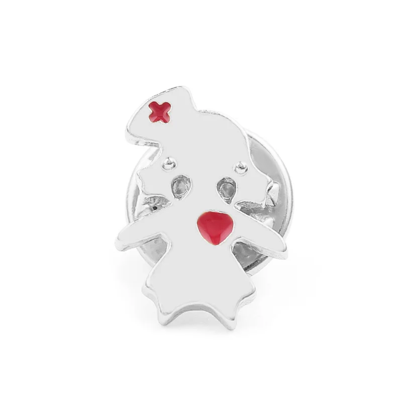 silver nurse Золотые, серебряные, розовые, золотые медицинские броши, эмалированная булавка для мужчин и женщин, подарки, куртки, значок на воротник, нагрудные булавки, кнопка, сумка, ювелирное изделие, аксессуары - Окраска металла: silver nurse