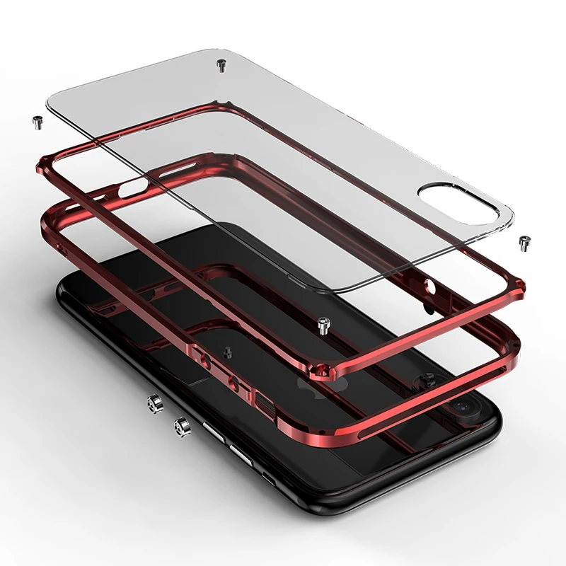 Металлическая рамка для iPhone 11 Pro Max прозрачный жесткий пластиковый защитный чехол